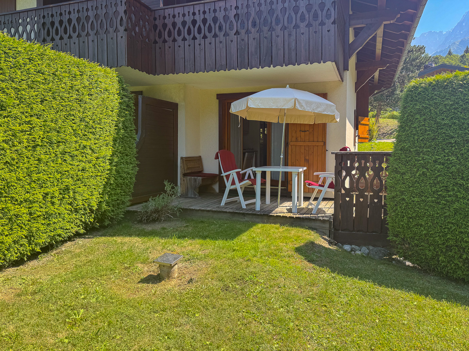 Appartement à vendre aux Houches avec terrasse et jardin 