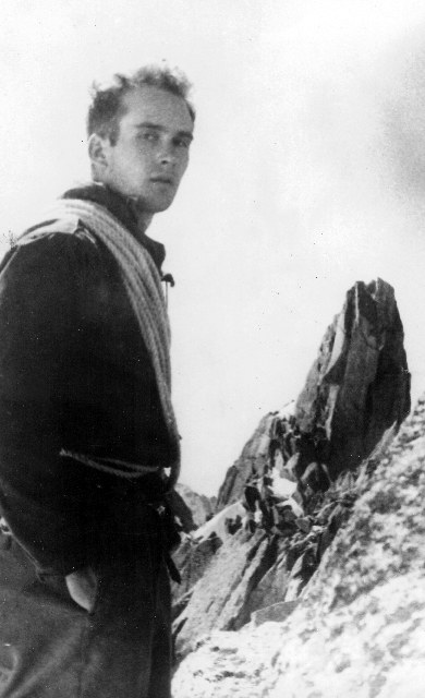Le jeune Lionel Terray en montagne